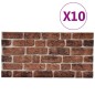 vidaXL Paneles de pared 3D 10 uds diseño de ladrillo EPS marrón oscuro vidaXL Paneles de pared 3D 10 uds diseño de ladrillo EPS marrón oscuro