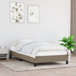 vidaXL Estructura de cama de tela gris taupe 100x200 cm