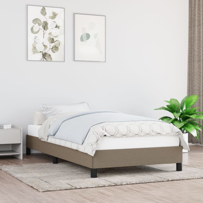 vidaXL Estructura de cama de tela gris taupe 100x200 cm vidaXL Estructura de cama de tela gris taupe 100x200 cm
