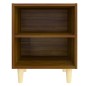 vidaXL Mesitas de noche 2 uds con patas madera marrón roble 40x30x50cm vidaXL Mesitas de noche 2 uds con patas madera marrón roble 40x30x50cm