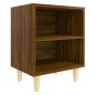 vidaXL Mesitas de noche 2 uds con patas madera marrón roble 40x30x50cm vidaXL Mesitas de noche 2 uds con patas madera marrón roble 40x30x50cm