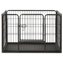 vidaXL Corral para perros cachorros acero 91,5x59x61 cm