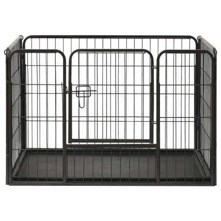 vidaXL Corral para perros cachorros acero 91,5x59x61 cm