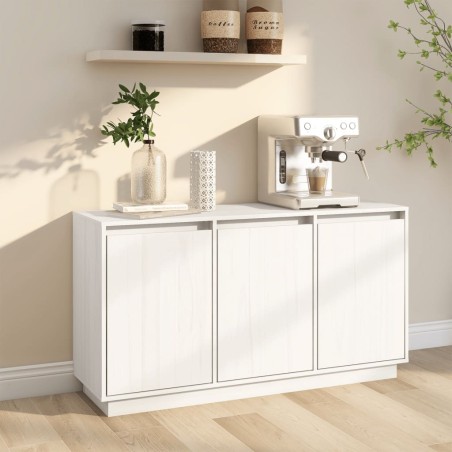 vidaXL Aparador de madera maciza de pino blanco 111x34x60 cm