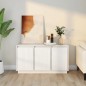 vidaXL Aparador de madera maciza de pino blanco 111x34x60 cm