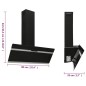 vidaXL Campana extractora pared acero y vidrio templado negro 90 cm vidaXL Campana extractora pared acero y vidrio templado negro 90 cm
