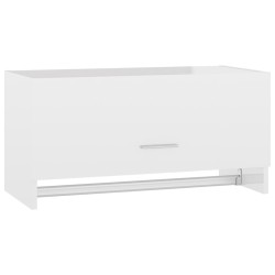 vidaXL Armario de madera contrachapada blanco brillante 70x32,5x35 cm