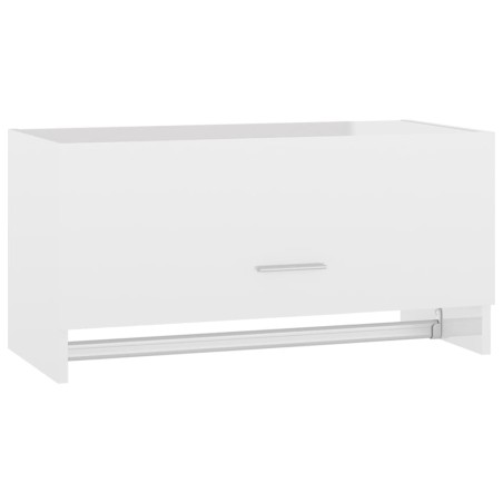 vidaXL Armario de madera contrachapada blanco brillante 70x32,5x35 cm