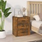 vidaXL Mesita de noche madera contrachapada roble ahumado 50x36x60 cm vidaXL Mesita de noche madera contrachapada roble ahumado 50x36x60 cm