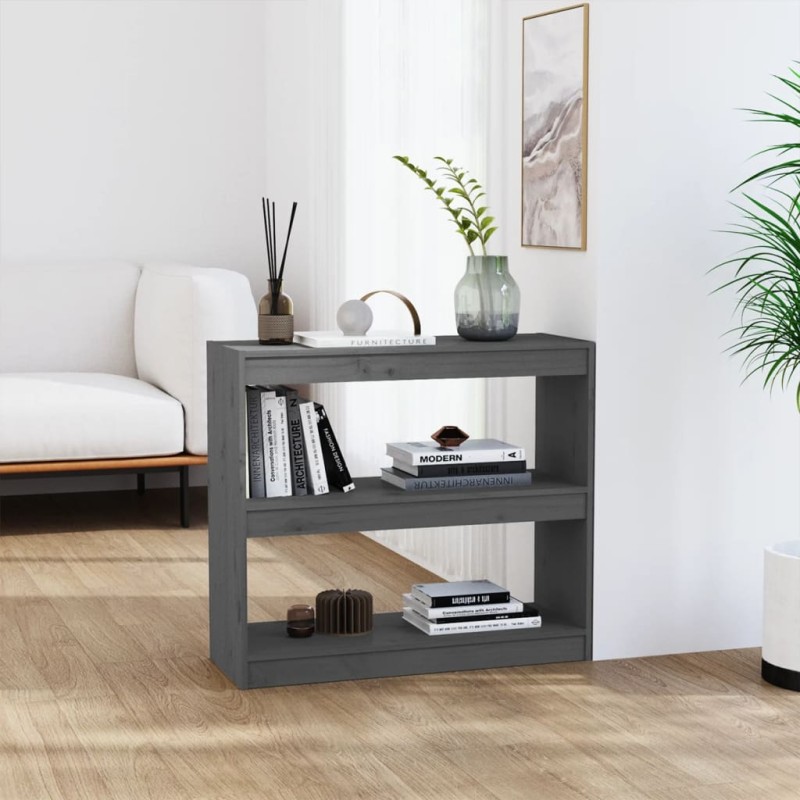 vidaXL Estantería/divisor de espacios madera pino gris 80x30x71,5 cm vidaXL Estantería/divisor de espacios madera pino gris 80x30x71,5 cm