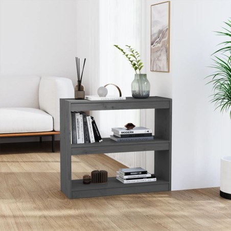 vidaXL Estantería/divisor de espacios madera pino gris 80x30x71,5 cm