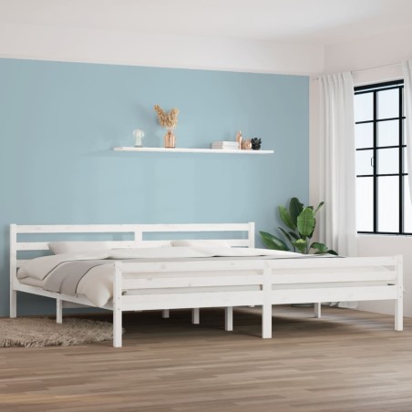 vidaXL Estructura de cama madera maciza blanco 200x200 cm