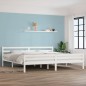 vidaXL Estructura de cama madera maciza blanco 200x200 cm