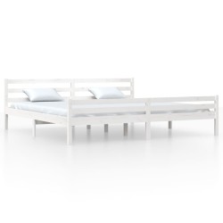 vidaXL Estructura de cama madera maciza blanco 200x200 cm