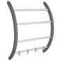 vidaXL Toallero con ganchos aluminio plateado 56x16x72 cm vidaXL Toallero con ganchos aluminio plateado 56x16x72 cm