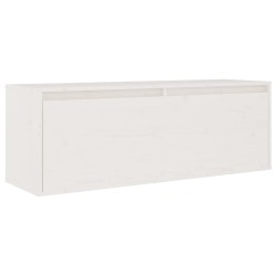 vidaXL Armario de pared de madera maciza de pino blanco 100x30x35 cm