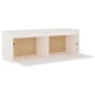 vidaXL Armario de pared de madera maciza de pino blanco 100x30x35 cm vidaXL Armario de pared de madera maciza de pino blanco 100x30x35 cm