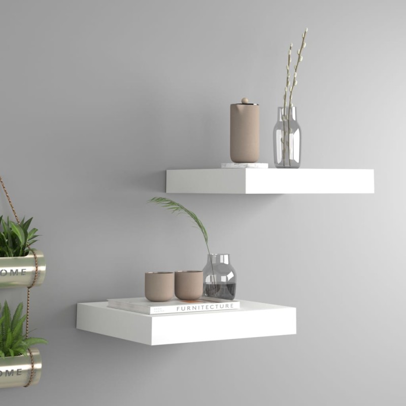 vidaXL Estante flotante pared 2 uds blanco y roble MDF 90x23,5x3,8 cm vidaXL Estante flotante pared 2 uds blanco y roble MDF 90x23,5x3,8 cm