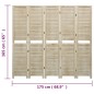 vidaXL Biombo de 5 paneles de madera maciza de paulownia 175x165 cm vidaXL Biombo de 5 paneles de madera maciza de paulownia 175x165 cm
