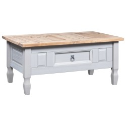 vidaXL Mesa de centro Corona Range pino mexicano gris 100x55x45 cm