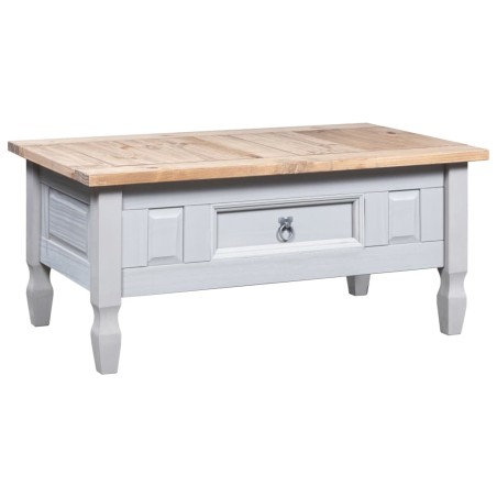 vidaXL Mesa de centro Corona Range pino mexicano gris 100x55x45 cm