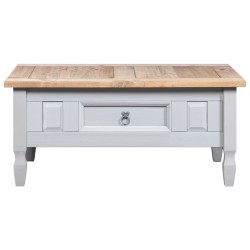 vidaXL Mesa de centro Corona Range pino mexicano gris 100x55x45 cm