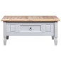 vidaXL Mesa de centro Corona Range pino mexicano gris 100x55x45 cm