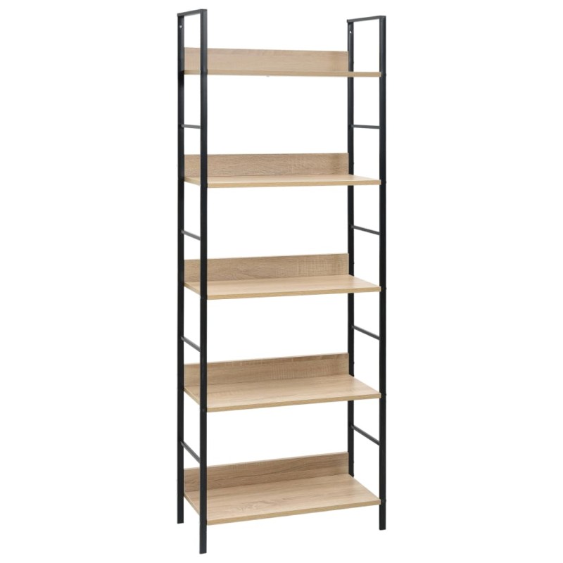 vidaXL Estantería de 5 niveles madera ingeniería roble 60x27,6x158,5cm vidaXL Estantería de 5 niveles madera ingeniería roble 60x27,6x158,5cm