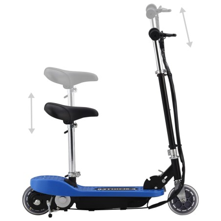 vidaXL Patinete eléctrico con asiento azul 120 W