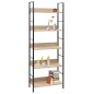 vidaXL Estantería de 5 niveles madera ingeniería roble 60x27,6x158,5cm vidaXL Estantería de 5 niveles madera ingeniería roble 60x27,6x158,5cm