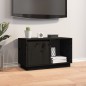 vidaXL Mueble de TV de madera maciza de pino negro 74x35x44 cm vidaXL Mueble de TV de madera maciza de pino negro 74x35x44 cm