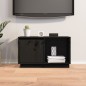 vidaXL Mueble de TV de madera maciza de pino negro 74x35x44 cm vidaXL Mueble de TV de madera maciza de pino negro 74x35x44 cm