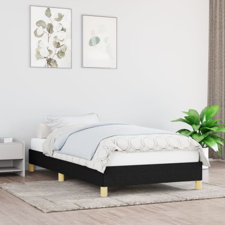 vidaXL Estructura de cama de tela negro 90x190 cm