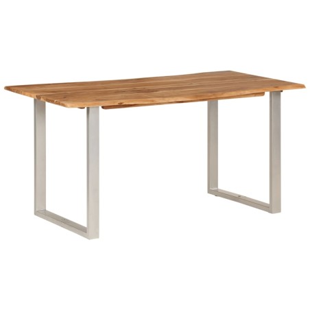 vidaXL Mesa de comedor de madera maciza de acacia 154x80x76 cm