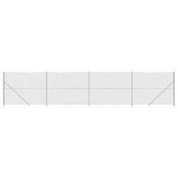 vidaXL Cerca de alambre con brida plateada 1,4x10 m