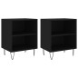 vidaXL Mesitas de noche 2 uds madera de ingeniería negro 40x30x50 cm vidaXL Mesitas de noche 2 uds madera de ingeniería negro 40x30x50 cm