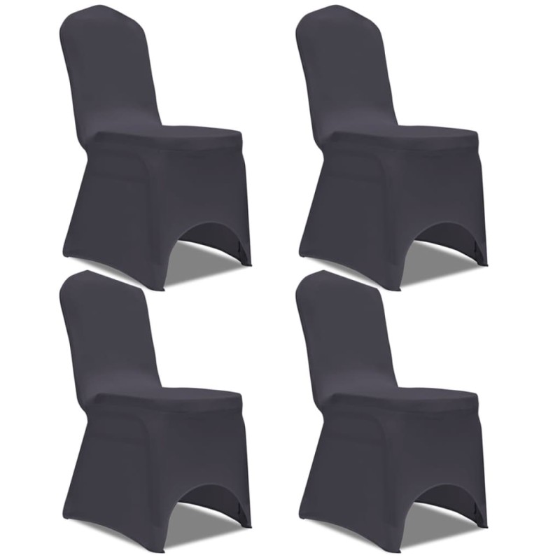 vidaXL Funda de silla elástica 4 unidades gris antracita vidaXL Funda de silla elástica 4 unidades gris antracita