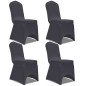 vidaXL Funda de silla elástica 4 unidades gris antracita vidaXL Funda de silla elástica 4 unidades gris antracita