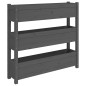 vidaXL Jardinera de madera maciza de pino gris 112x25x104,5 cm