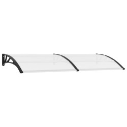 vidaXL Marquesina para puerta PC negro y transparente 240x80 cm 