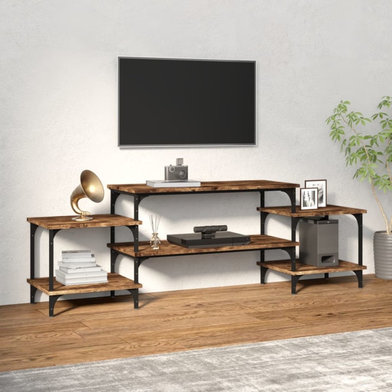 vidaXL Mueble para TV madera contrachapada roble ahumado 157x35x52 cm