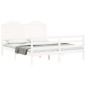 vidaXL Estructura de cama con cabecero madera maciza blanco 160x200 cm