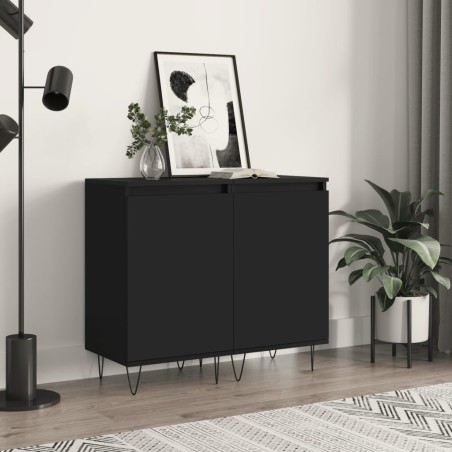 vidaXL Aparadores 2 uds madera de ingeniería negro 40x35x70 cm
