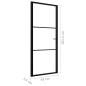 vidaXL Puerta interior vidrio ESG y aluminio negro 93x201,5 cm vidaXL Puerta interior vidrio ESG y aluminio negro 93x201,5 cm