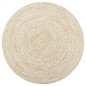 vidaXL Alfombra de yute tejida a mano blanco y natural 120 cm vidaXL Alfombra de yute tejida a mano blanco y natural 120 cm
