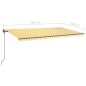 vidaXL Toldo retráctil automático con postes amarillo y blanco 6x3 m vidaXL Toldo retráctil automático con postes amarillo y blanco 6x3 m