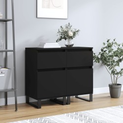 vidaXL Aparadores 2 uds madera de ingeniería negro 40x35x70 cm