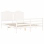 vidaXL Estructura de cama con cabecero madera maciza blanco 160x200 cm