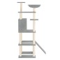 vidaXL Rascador para gatos con postes de sisal gris claro 166 cm vidaXL Rascador para gatos con postes de sisal gris claro 166 cm