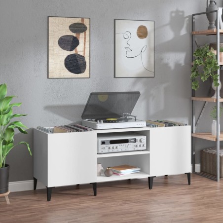 vidaXL Mueble para discos madera contrachapada blanco 121x38x48 cm